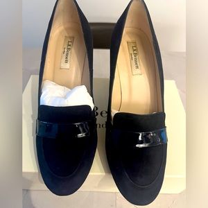 LK Bennett women’s navy suede pumps